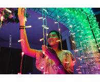 TWINKLY Inteligentne lampki choinkowe 210 lampek RGBW BT+WiFi, kurtyna - 1080510 - zdjęcie 4